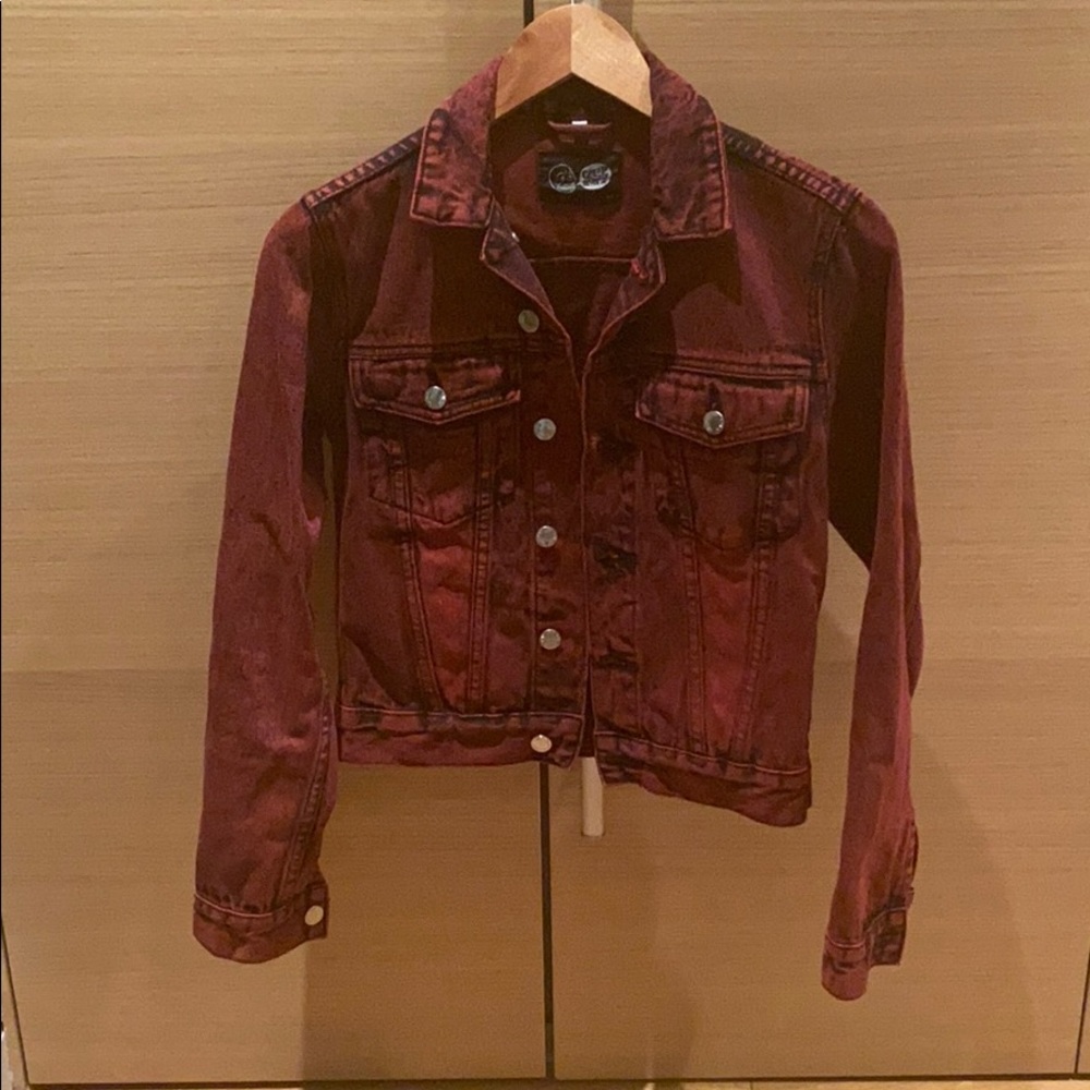 Red denim jacket by Cheap Monday